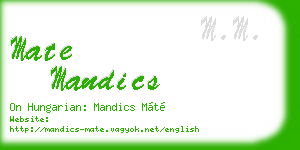 mate mandics business card